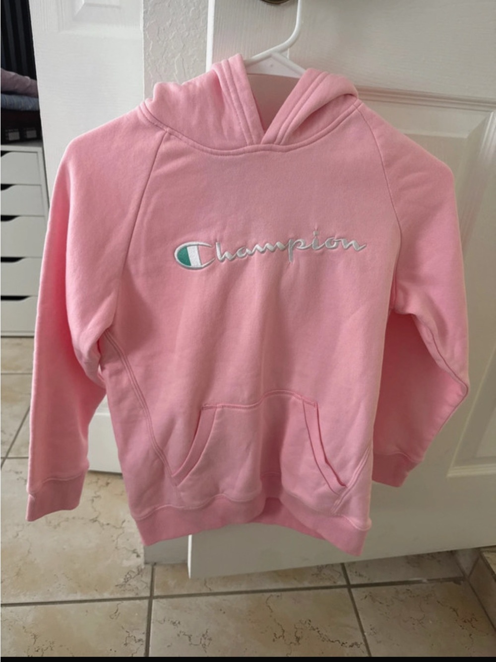 Champion Pink Hooded Pullover Sweatshirt for Kids